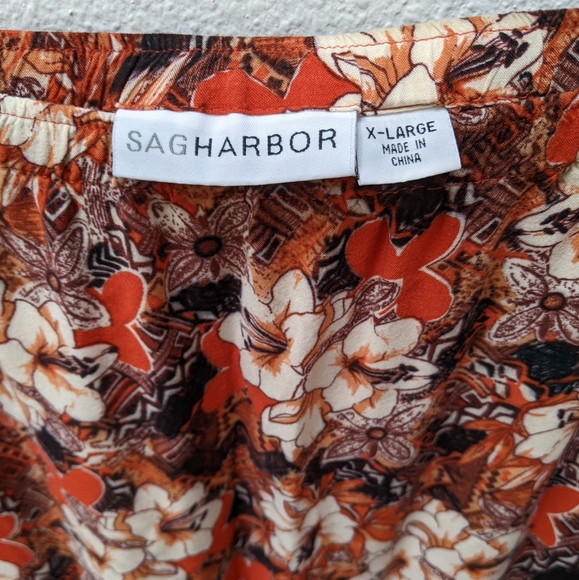 Tropical Sag Harbor rayon floral flutter hem A-line skirt size XL in EUC - Picture 3 of 5